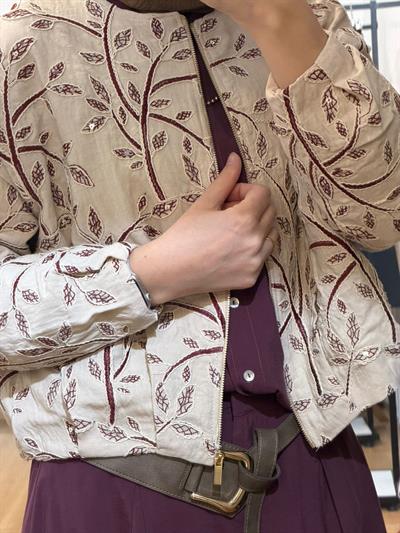 NAKIŞ DETAYLI BOMBER CEKET