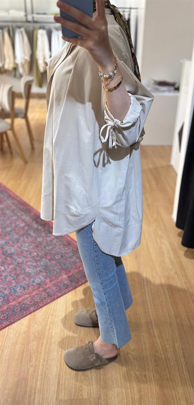 OMUZ PİLE DETAYLI GÖMLEK