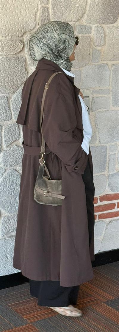 oversize kahve trechcoat