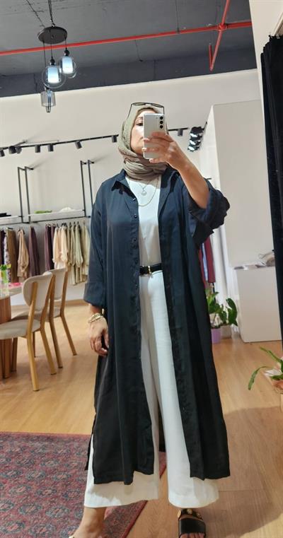 UZUN SİYAH GÖMLEK TUNİK