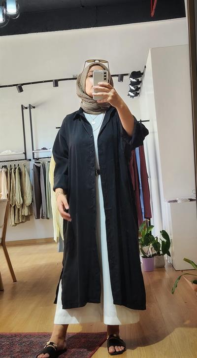 UZUN SİYAH GÖMLEK TUNİK