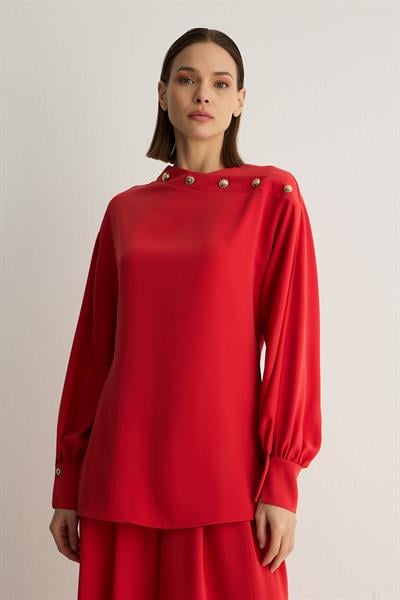 20004 ORIANA BLUZ Nar Çiçeği