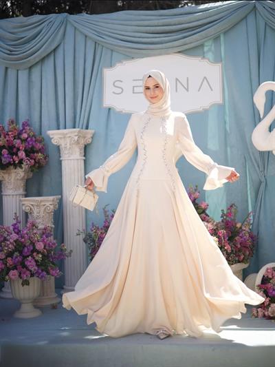 30019 LUXA ELBISE Vanilya-SD262062030019