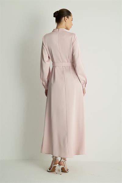 30044 RIBBON ELBISE Pudra