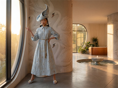 30047 FLONE ELBISE Mavi