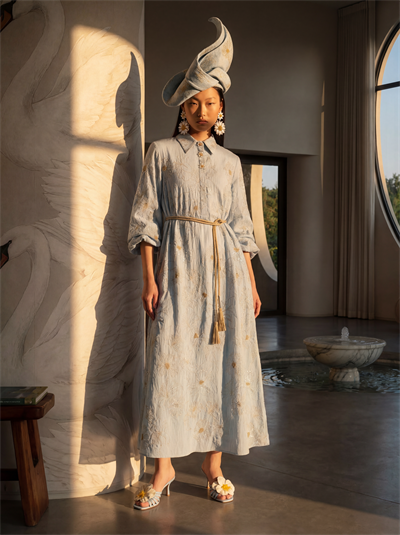 30047 FLONE ELBISE Mavi