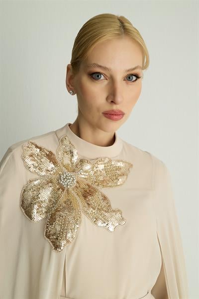 30049 PASTEL ELBISE Bej-SD262062030049