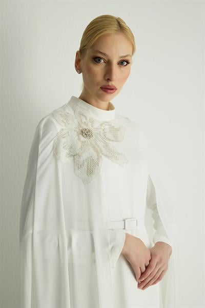 30049 PASTEL ELBISE Ekru-SD262062030049