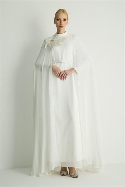 30049 PASTEL ELBISE Ekru
