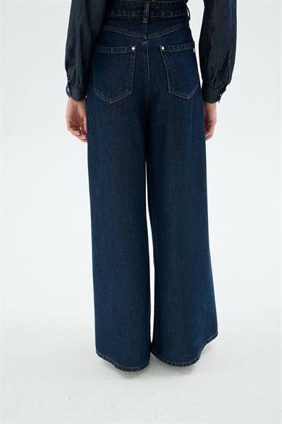50035 SOUL PALAZO DENIM PANTOLON Koyu Mavi