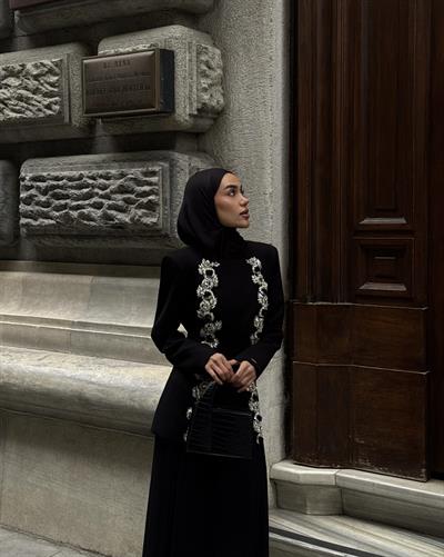 92005 ELOYA BLUZ ETEK TAKIM Siyah