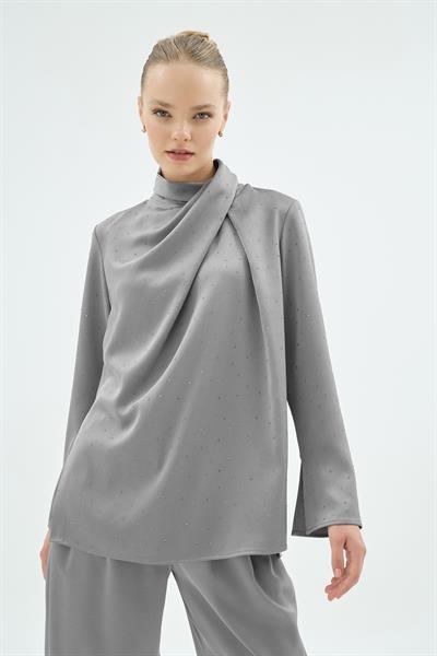 20005 CRISTALLE TAŞLI BLUZ Gümüş