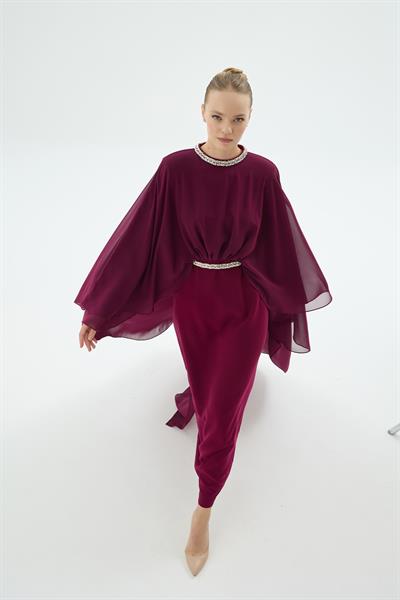 DİVİNA  ELBİSE Bordo