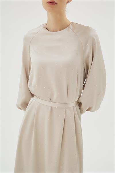 30068 ELİZA ELBİSE Bej