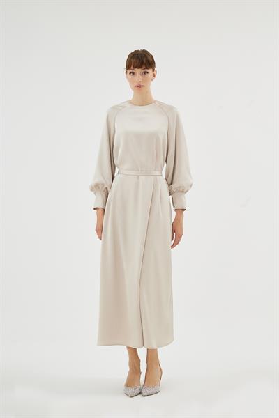 30068 ELİZA ELBİSE Bej