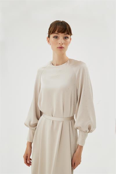 30068 ELİZA ELBİSE Bej