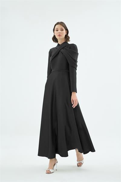 30004 EMERELLE ELBİSE Siyah