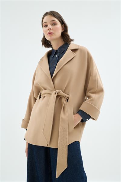 44008 ESME NAKIŞLI KISA KABAN Camel