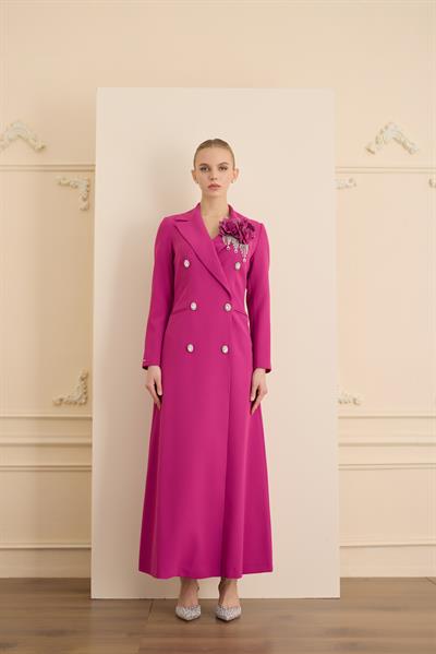 ROSE STONE DRESS Fuşya