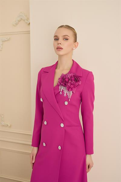 ROSE STONE DRESS Fuşya