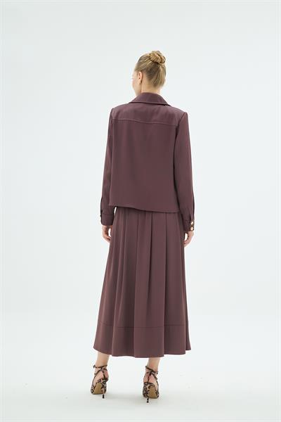 40001 GİGİ YAKALI CEKET Kahve