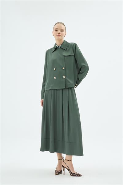 40001 GİGİ YAKALI CEKET Zümrüt