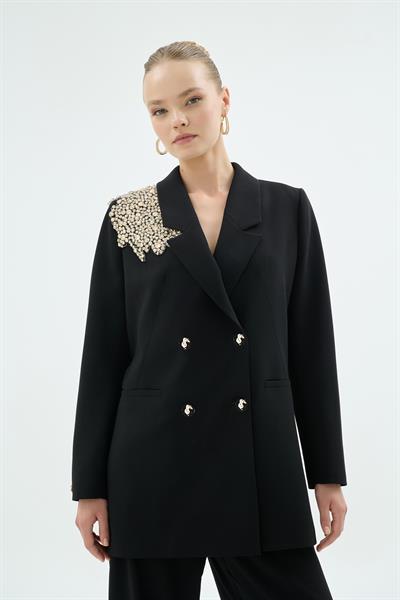 40007 KARLA ABİYE CEKET Siyah