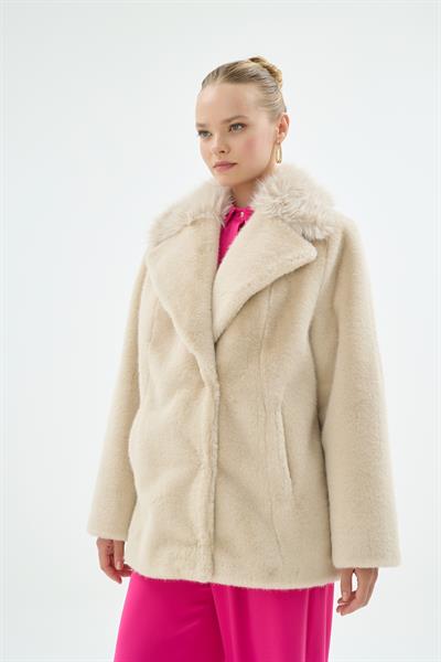 64001 KENZA KISA KÜRK Bej