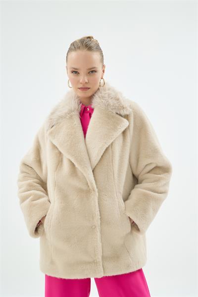 64001 KENZA KISA KÜRK Bej