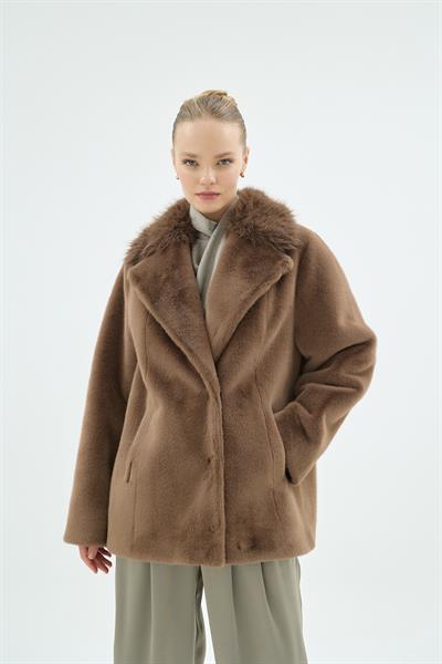 64001 KENZA KISA KÜRK Kahve