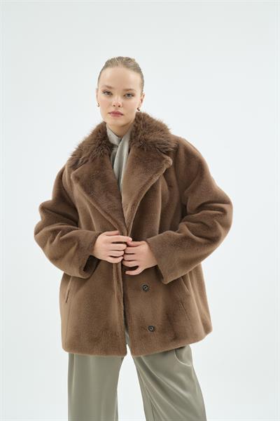 64001 KENZA KISA KÜRK Kahve