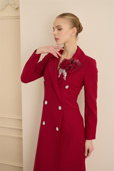 ROSE STONE DRESS Kırmızı