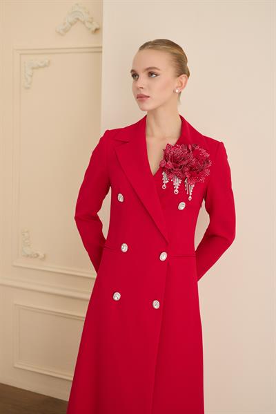 ROSE STONE DRESS Kırmızı