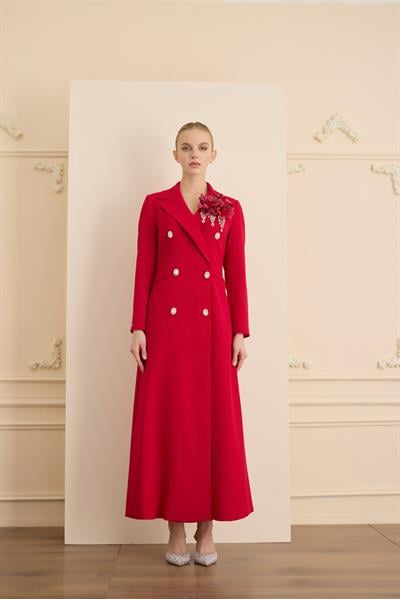 ROSE STONE DRESS Kırmızı