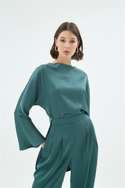 20001 LİSA BLUZ Zümrüt