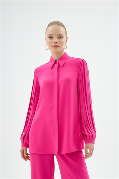 21001 NİCOLE GÖMLEK Fuşya