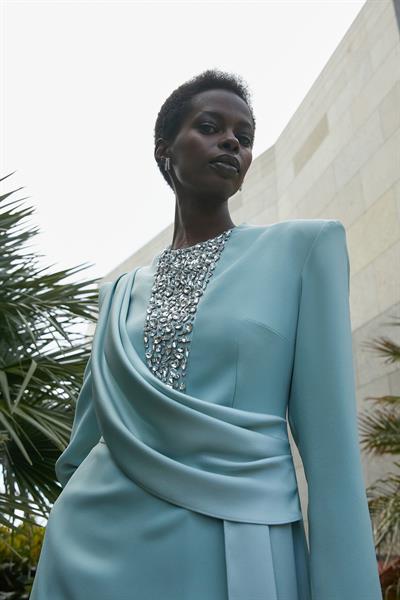 QUEEN SAPHIRE DRESS Mavi-Gri