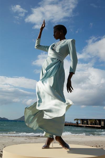 QUEEN SAPHIRE DRESS Mavi-Gri