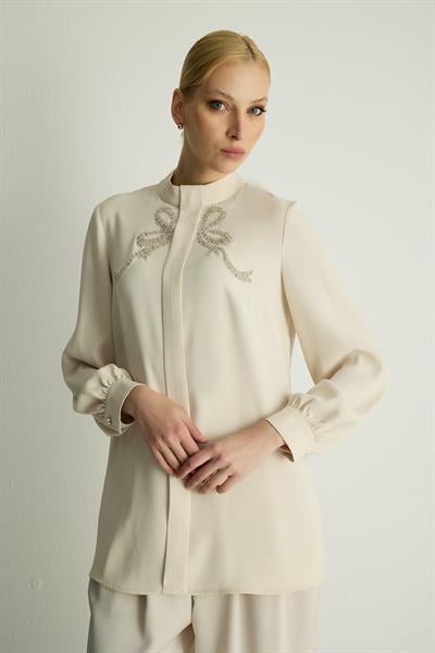 RİBBON BLOUSE Beyaz