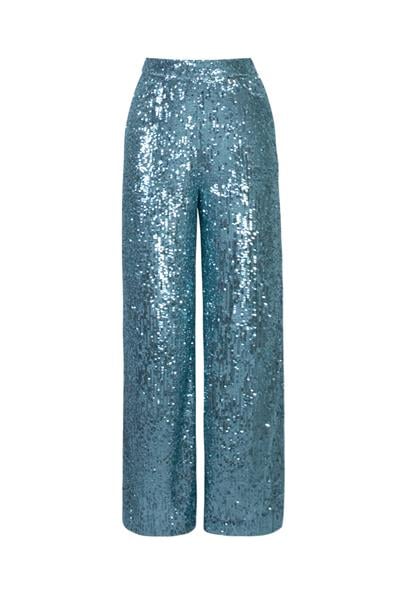 Sequin Pantolon Aqua