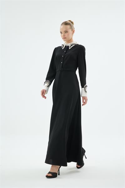 30006 YUNA ELBİSE Siyah