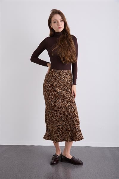 Julia Hakiki Deri Kadın Loafer Kahverengi Rugan