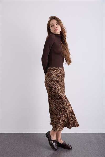 Julia Hakiki Deri Kadın Loafer Kahverengi Rugan