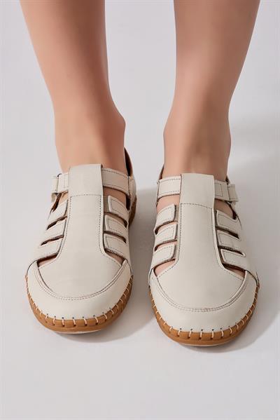Lucy Hakiki Deri Kadın Loafer Bej
