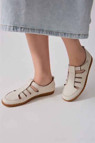 Lucy Hakiki Deri Kadın Loafer Bej