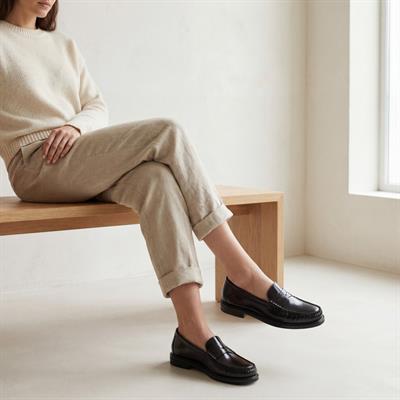 Rosaline Hakiki Deri Kadın Loafer Siyah Açma