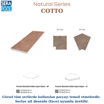 Serapool Natural Seri Cotto Porselen Flex Izgara Köşe ParçasıPorselen IzgaraSerapoolCTKOSEGF