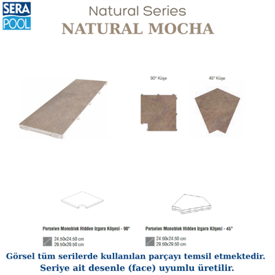 Serapool Natural Seri Natural Mocha Porselen Flex Izgara Köşe ParçasıPorselen IzgaraSerapoolNMKOSEGF