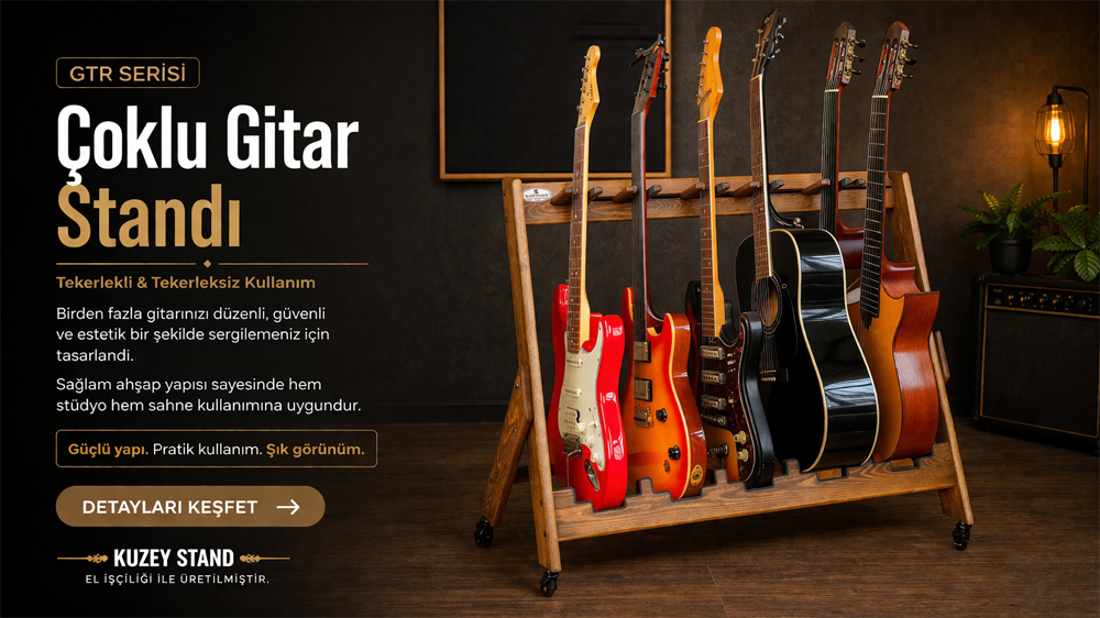 Çoklu Gitar Standı – 3–6 Kapasiteli Gitar Standı | GTR Serisi