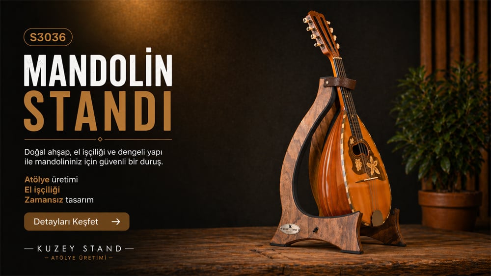 Mandolin Standı (Tekli) – Ahşap Mandolin Standı | Mandolin Stand